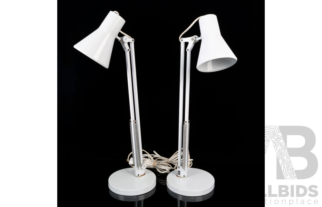 Pair of Vintage Planet Heavy Based Desk Lamps