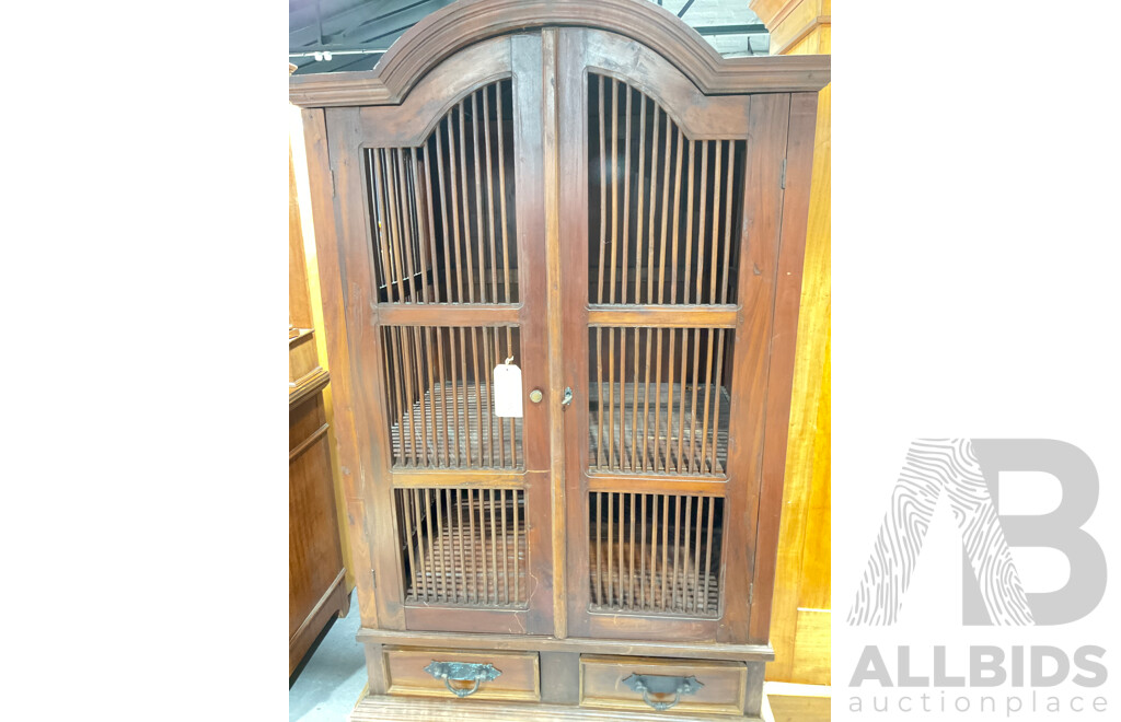 Indonesian Teak Spindled Cabinet