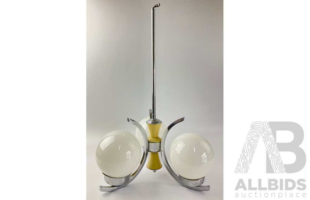 Art Deco Three Globe Ceiling Light