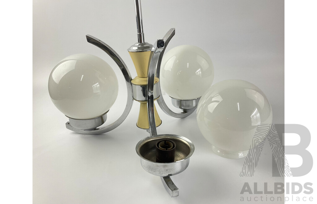 Art Deco Three Globe Ceiling Light