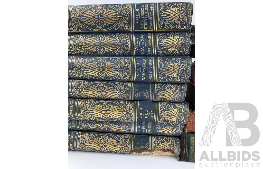 Collection of Antique and Vintage Hard Cover Books Including First Edition Pastoral, Nevil Shute 1944, Cassell's Book of Knowledge, Thoughts on Daniel and the Revelation, Uriah Smith 1890, the Heart of the Hunter.....