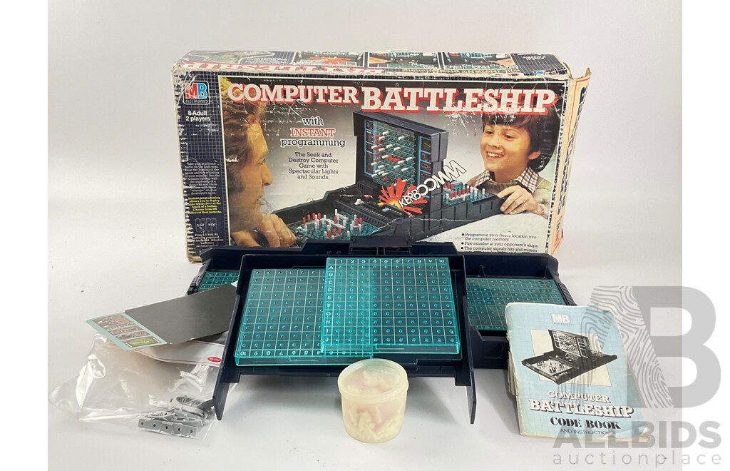 Vintage Milton Bradley Electronics Computer Battleship Game with Original Box