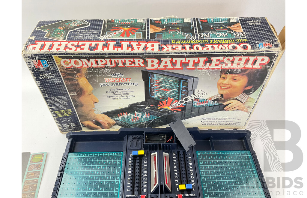 Vintage Milton Bradley Electronics Computer Battleship Game with Original Box