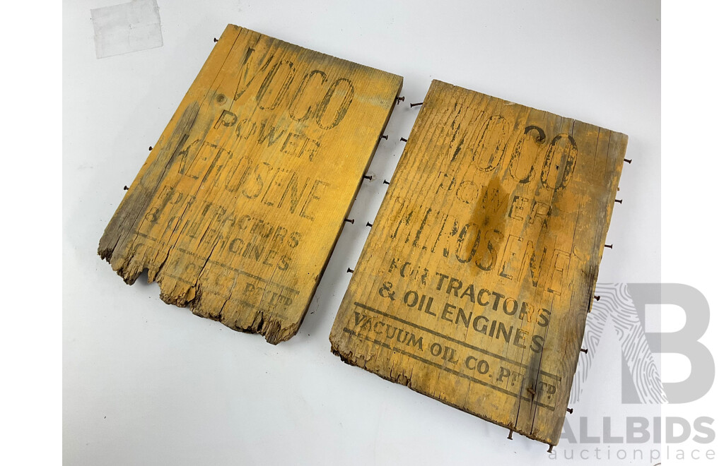 Two Voco Power Kerosene Timber Box Ends