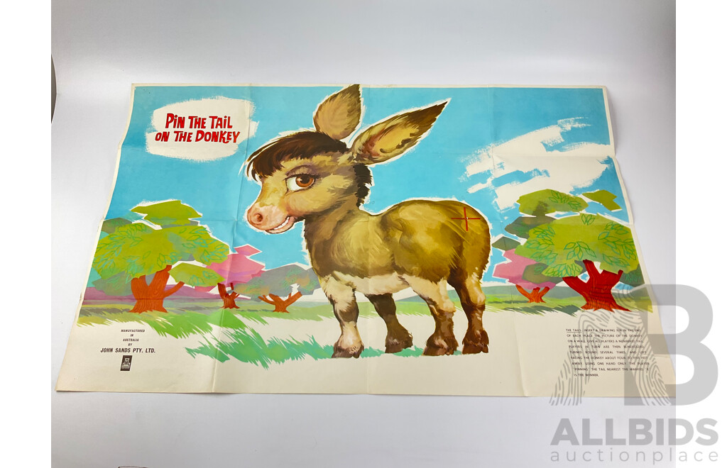 Vintage Australian Board Games Including Murfett Totopoly and John Sands Pin the Tail on the Donkey