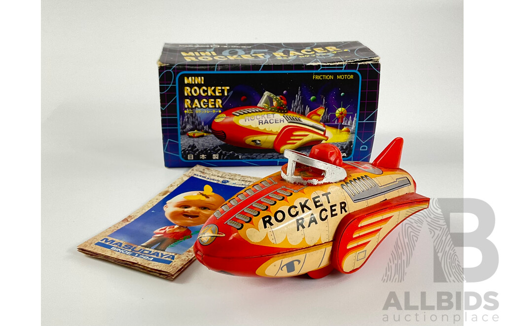 Vintage Masudaya Mini Rocket Racer with Original Box, Made in Japan