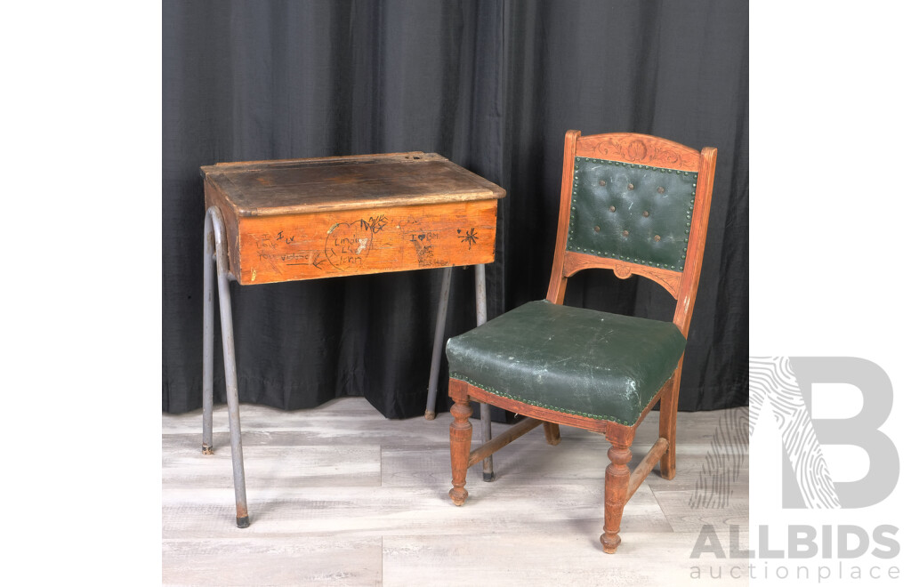 Vintage School Desk and Edwardian Chair