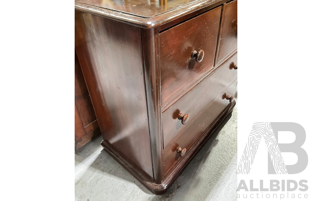 Stained Edwardian Chest of Four Drawers