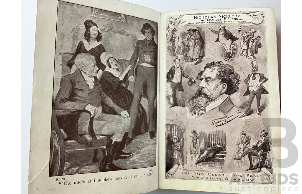 Collection of Vintage Charles Dickens Books Including Â Tale of Two Cities, Nicholas Nickleby, Hard Times, Great Expectations, David Copperfield, Oliver Twist - Some with Illustrations