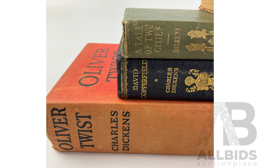 Collection of Vintage Charles Dickens Books Including Â Tale of Two Cities, Nicholas Nickleby, Hard Times, Great Expectations, David Copperfield, Oliver Twist - Some with Illustrations