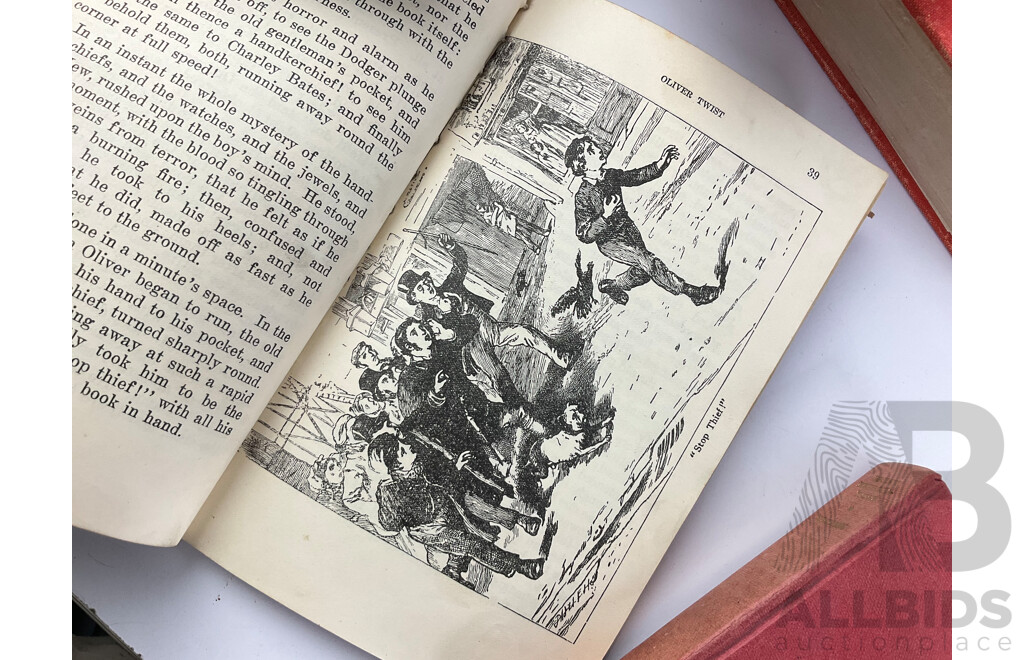 Collection of Vintage Charles Dickens Books Including Â Tale of Two Cities, Nicholas Nickleby, Hard Times, Great Expectations, David Copperfield, Oliver Twist - Some with Illustrations