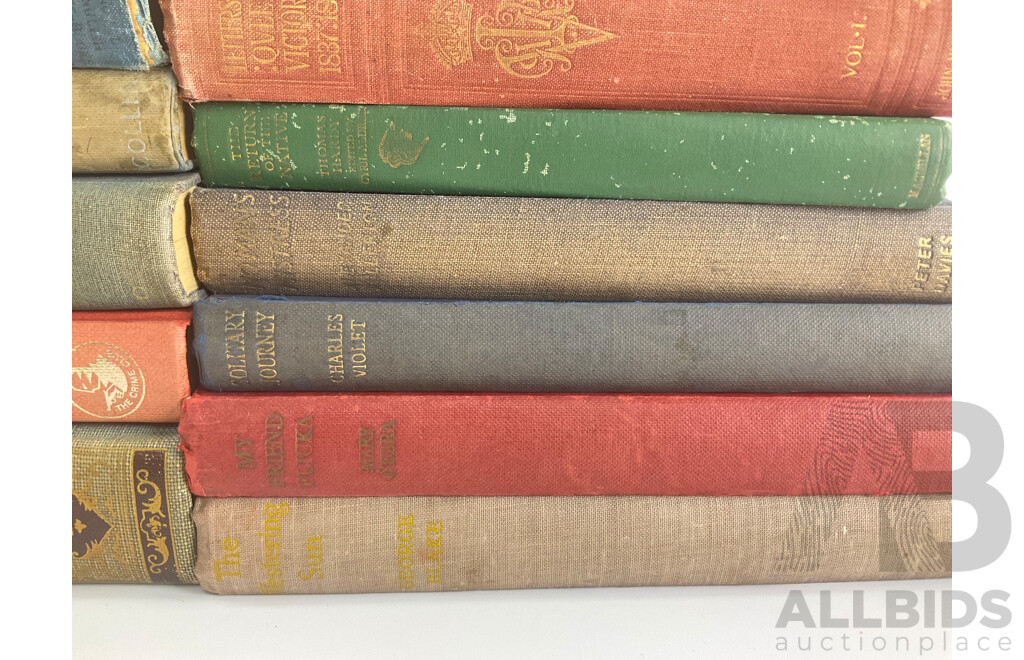 Collection of Antique and Vintage Hard Cover Books Including the Letters of Queen Victoria, John Murray, 1908, Gulliver's Travels, Jonathan Swift, 1937, a Caribbean Mystery, Agatha Christie, the Black Arrow, Robert Louis Stevenson,.......