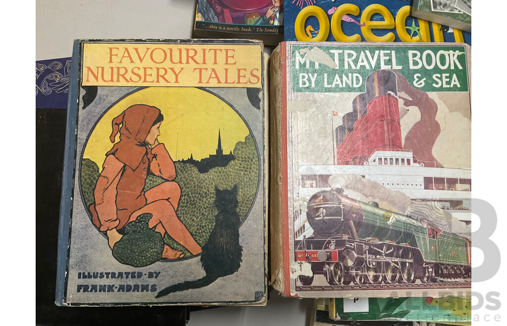 Collection of Vintage and Contemporary Children's Books Including Dragon and Wizard Themes, the Authoritative Calvin & Hobbs, the Enchanted Places, Christopher Milne, the Pirate Omnibus, and More