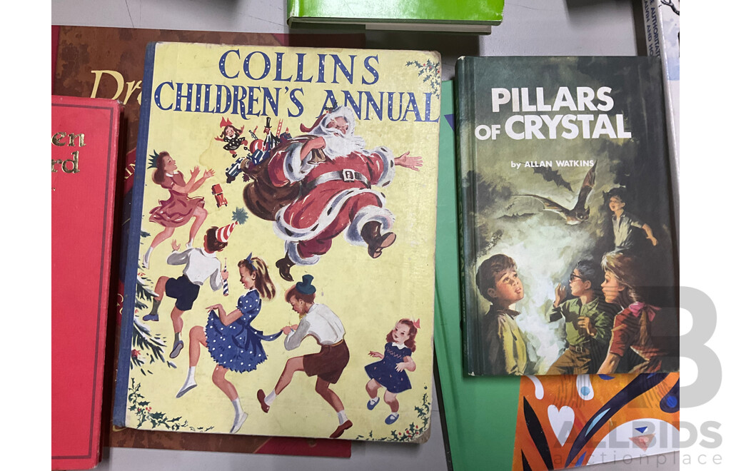 Collection of Vintage and Contemporary Children's Books Including Dragon and Wizard Themes, the Authoritative Calvin & Hobbs, the Enchanted Places, Christopher Milne, the Pirate Omnibus, and More