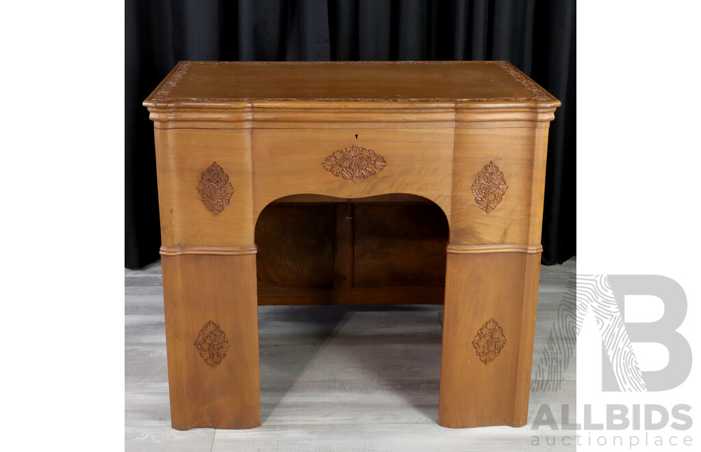 Indian Teak Metamorphic Desk with Well Fitted Interior