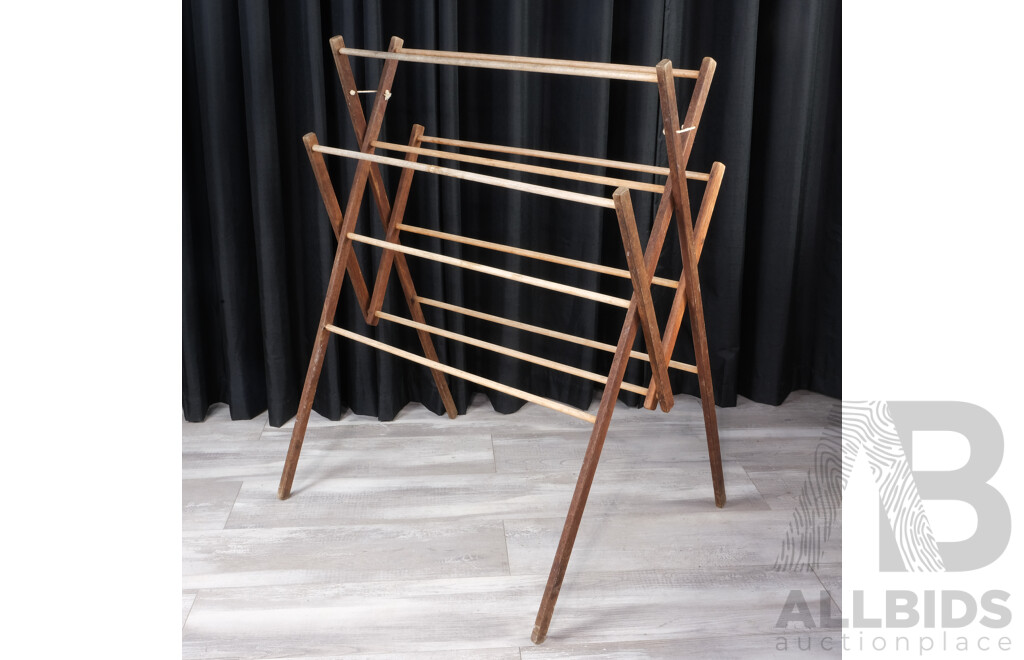 Vintage Timber Folding Clothes Rack