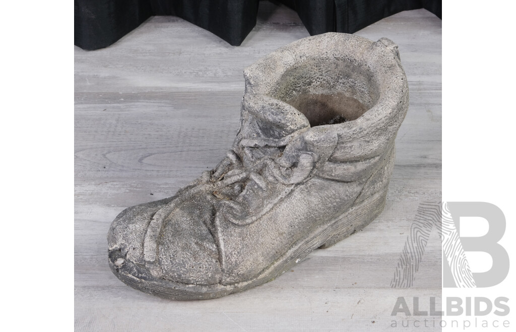 Concrete High Top Sneaker Planter