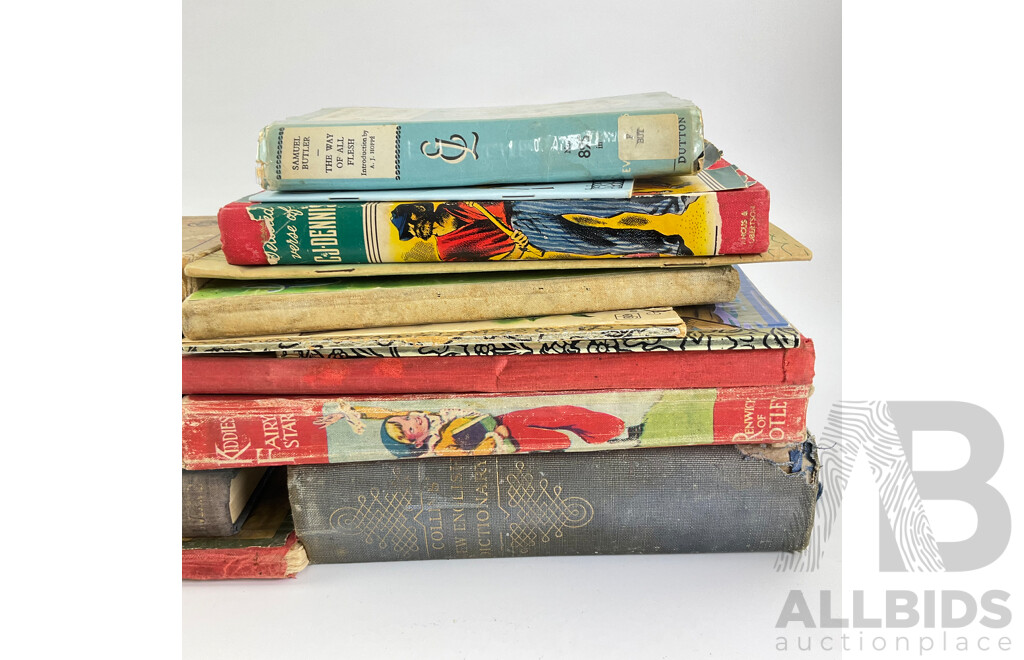 Collection of Antique and Vintage Books Including First Editions Neither Five nor Three, Helen Macinnes, Caravan to Vaccares, Alister Maclean, Rigby's Romance, Tom Collins, 'The Poetical Works of Longfellow' 1913, 'The Dam Busters' Paul Brickhill......