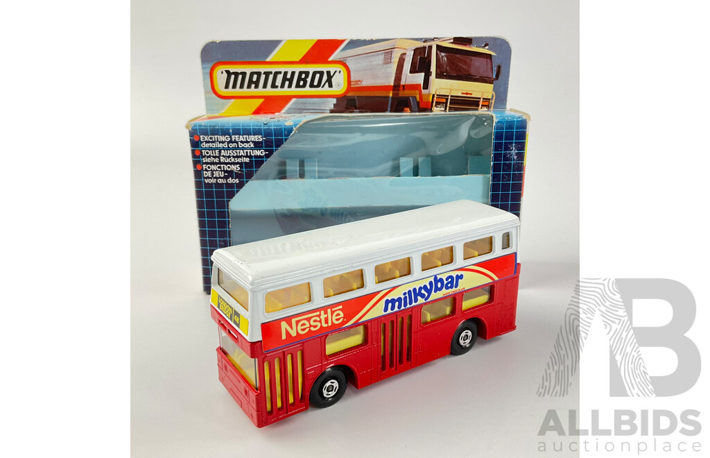 Vintage Diecast Matchbox Superkings Milkybar Bus K15 in Original Box, Made in England