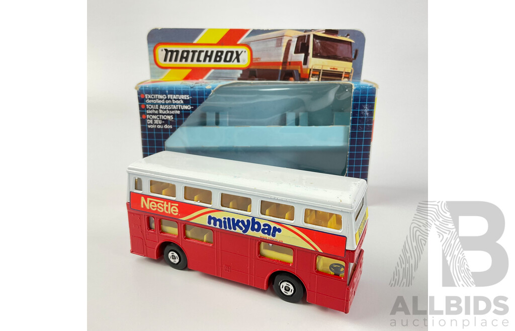 Vintage Diecast Matchbox Superkings Milkybar Bus K15 in Original Box, Made in England