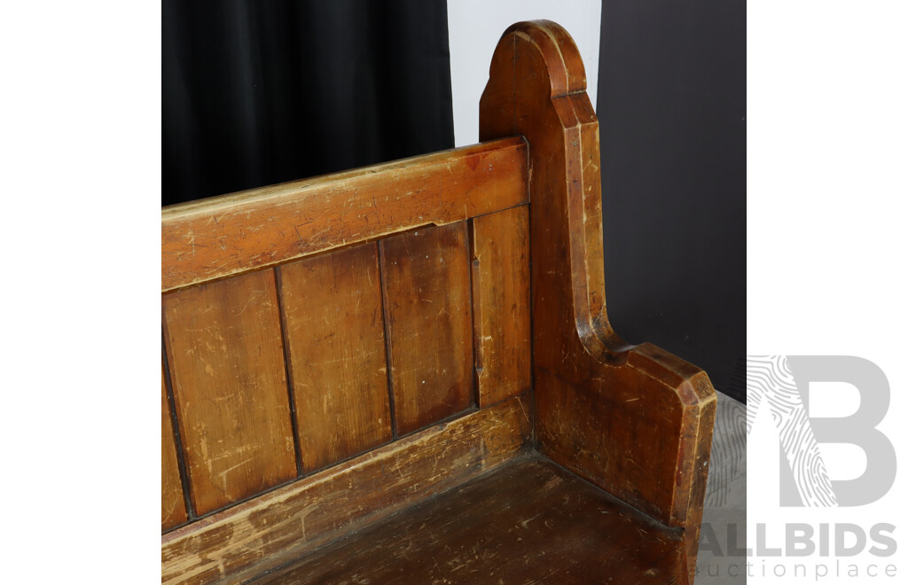 Large Antique Kauri Pine Church Pew