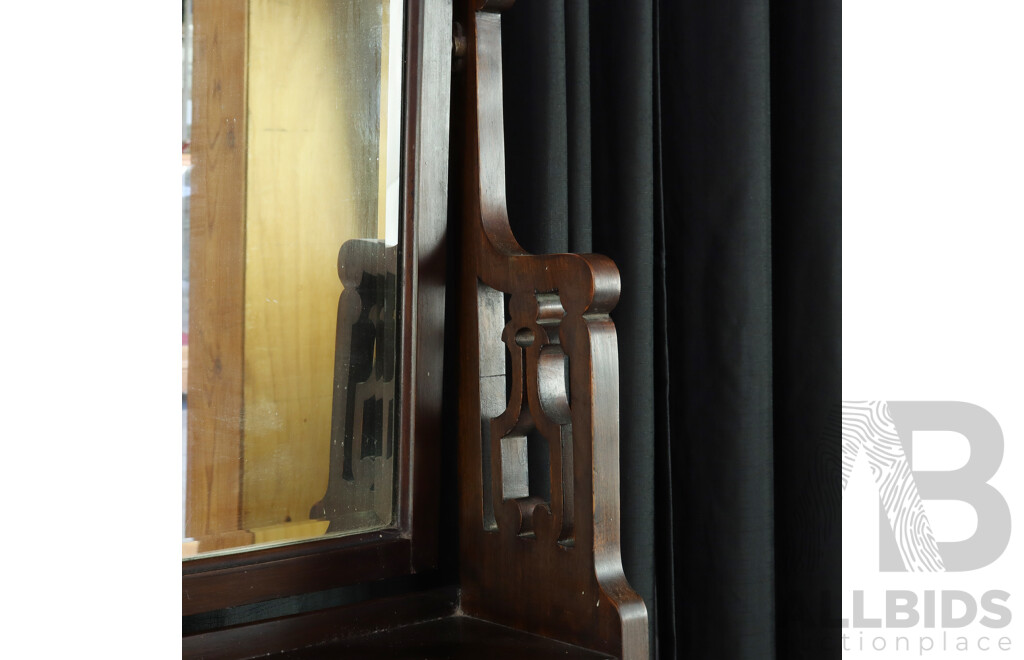 Victorian Mahogany Dresser with Walnut Burl Drawer Fronts and Beveled Mirror