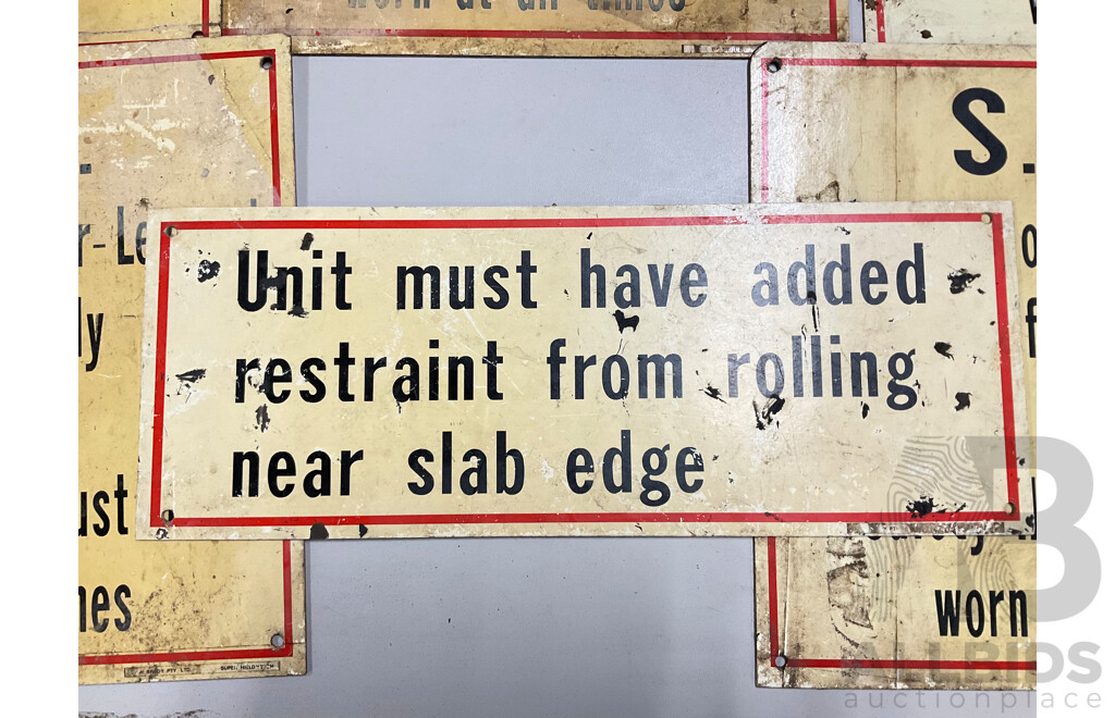 Collection of Vintage Safe Working Load Signs