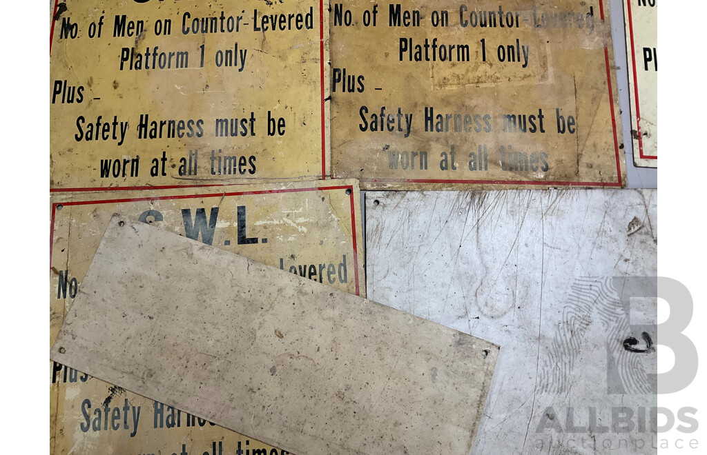 Collection of Vintage Safe Working Load Signs