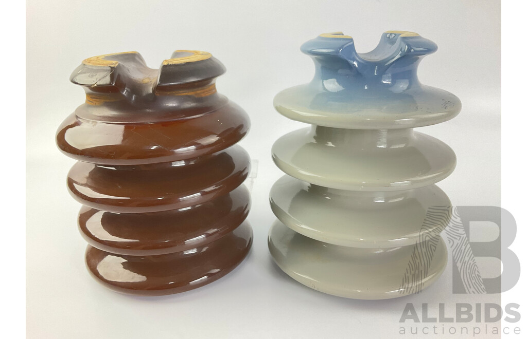 Large 1960's-70's Ceramic Power Line Insulators