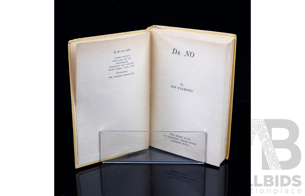 First Edition Copy Dr No, Ian Flemming, Hard Cover, Morrison and Gibb, Book Club London, 1958
