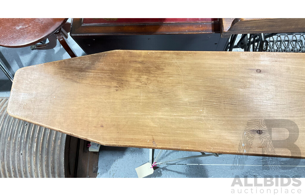Vintage Timber Top Metal Based Ironing Board