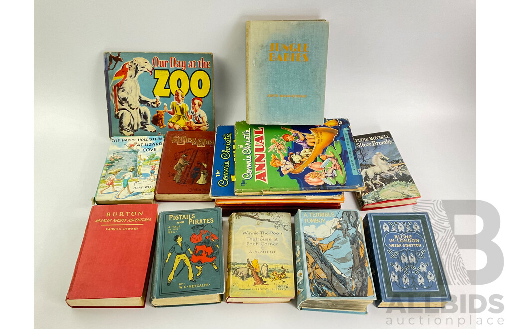 Antique and Vintage Children Books Including Winnie The Pooh & the House at Pooh Corner A.A Milne 1957, First Edition Burton Arabian Nights Adventurer 1931, First Edition Jungle Babies 1932 and More,
