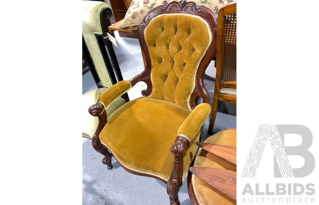 Victorian Style Cedar Chaise Lounge and Grandfather Chair