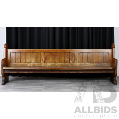 Large Antique Kauri Pine Church Pew