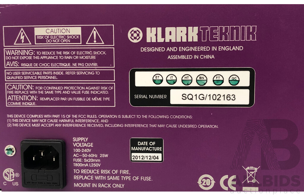 Klark Teknik SQ1G Dual 30-Band Graphic Equalizer