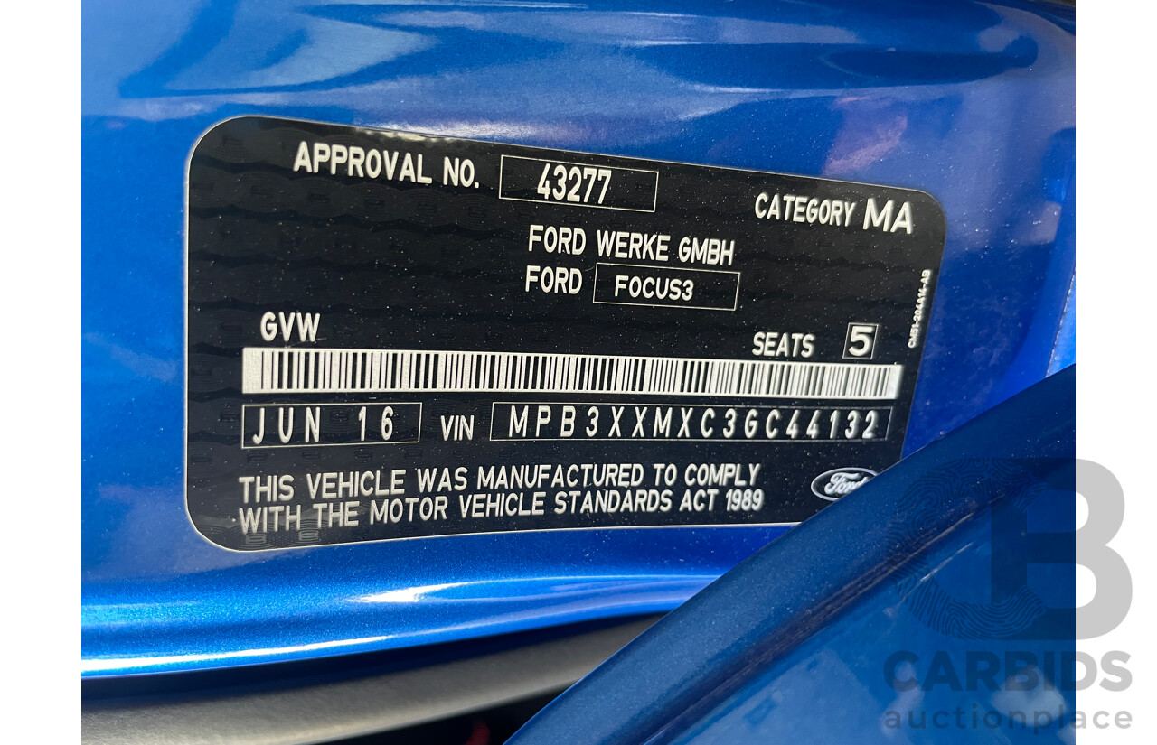 06/16 Ford Focus TREND FWD LZ 5D Hatchback Blue 1.5L