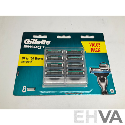 GILLETTE Match 3+,  5 Aqua Blades Packs of 8 and Match3+ Packs of 4 - Lot of 15 - ORP $368.00