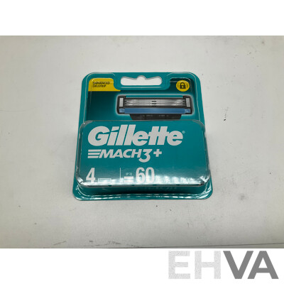 GILLETTE Match 3+,  5 Aqua Blades Packs of 8 and Match3+ Packs of 4 - Lot of 15 - ORP $368.00