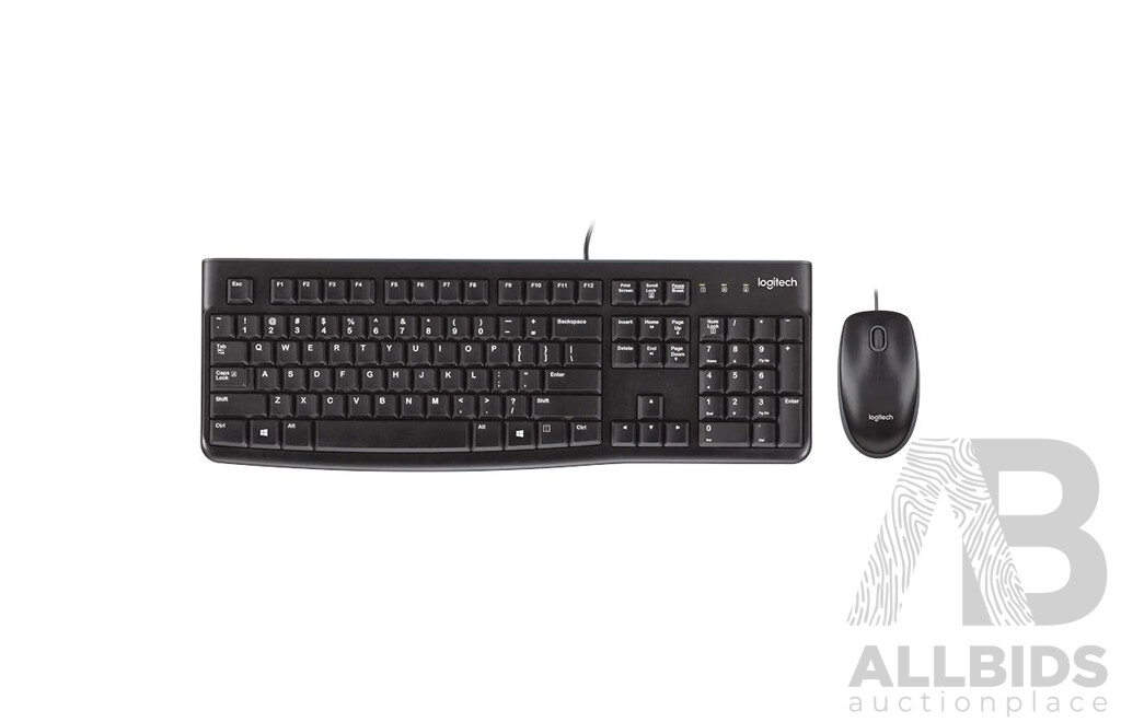 LOGITECH Desktop MK120 Wired Keyboard and Mouse Combo  - Lot of 6 - Estimate Total $240.00