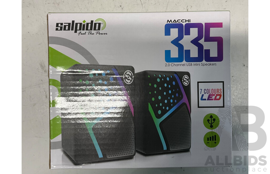 SALPIDO Macci 335 2.0 Channel USB Mini Speakers - Lot of 12