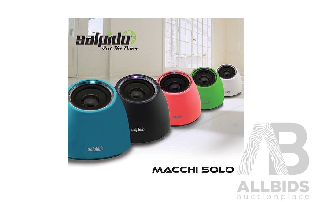 SALPIDO Macchi Solo 2.0 Channel Multimedia Mini Speaker - White - Lot of 60