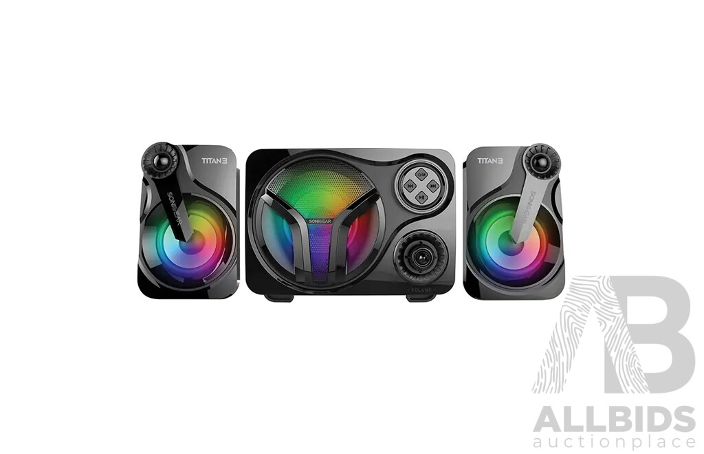 SONICGEAR Titan 3 (Black)  2.1 USB Speaker with Multi Color LED - Lot of 12