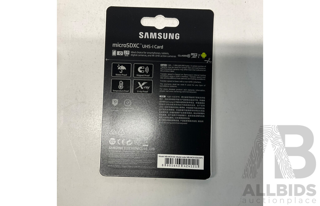 SAMSUNG EVO Plus MicroSD Card 512G with SD Adapter - MB-MC512GA - Lot of 10 - Estimated Total ORP $799.00