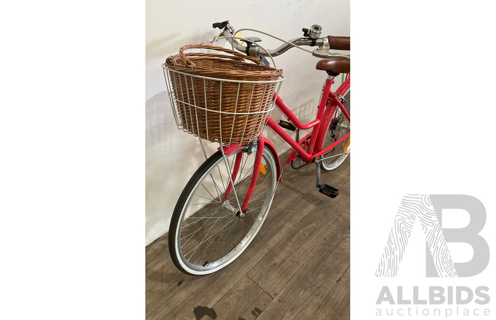 Peach Bicycle W/ Basket- Estimated ORP $499.00