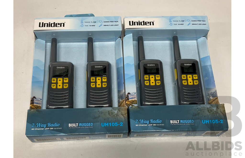 UNIDEN 2-Way Radio UH105-2 - Lot of 2 - ORP$220.00