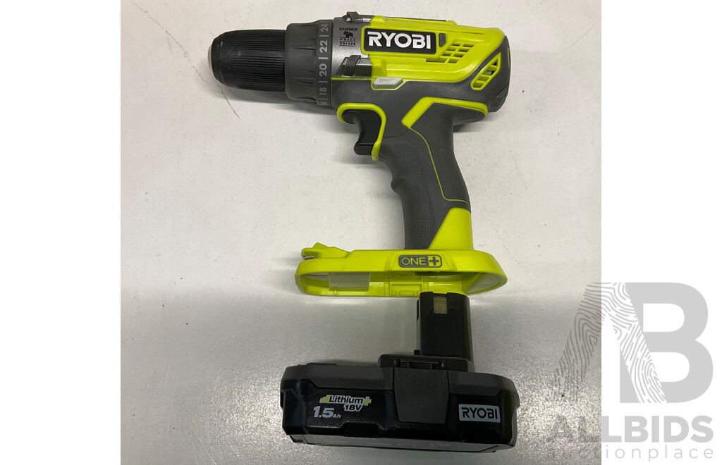 RYOBI  One+ 18V Hammer Drill R18PD3 with Battery - ORP $168.00