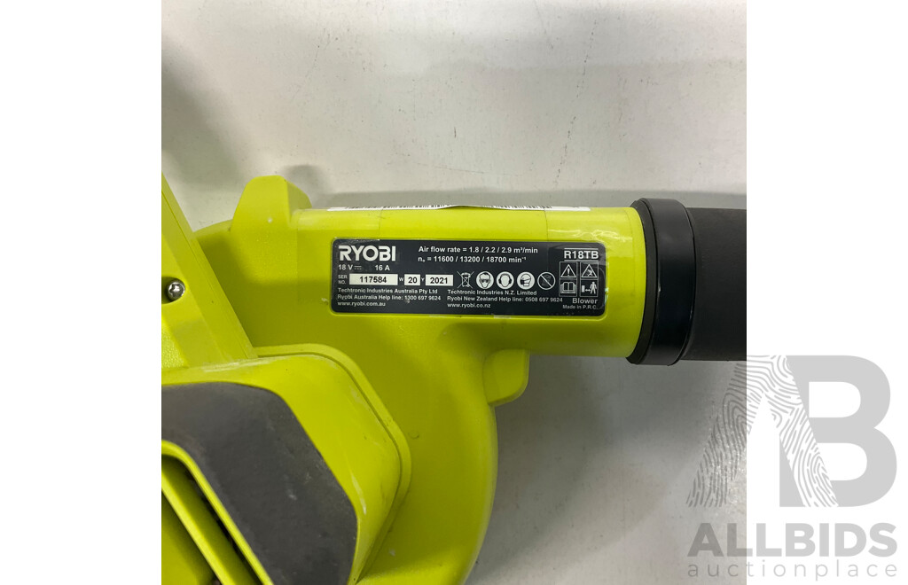 RYOBI One+ 18V Workshop Blower with Battery - ORP $148.00