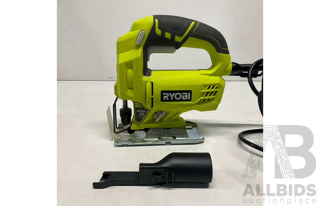 RYOBI 750W Angle Grinder & Drill and Drive Kit with Case & Jigsaw (Tool Only ) & Assorted of Tools - Lot of 5