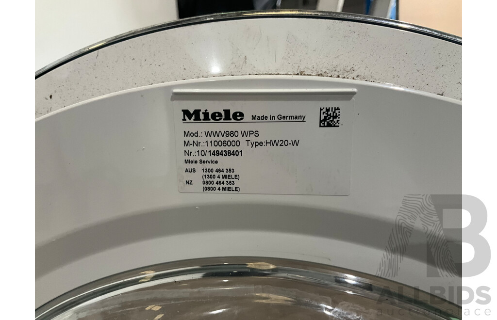 MIELE (WWV980-WPS) 9KG Washing Machine - ORP $5,349.00