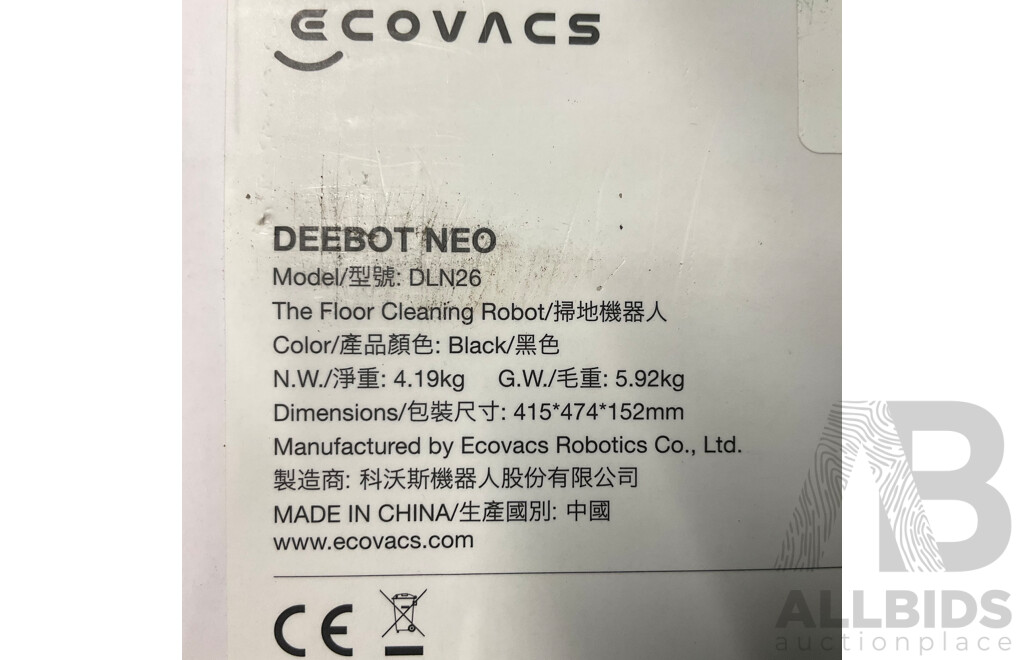 ECOVACS Deebot Neo Vacuum & Mopping Robot (DLN26) - ORP$399